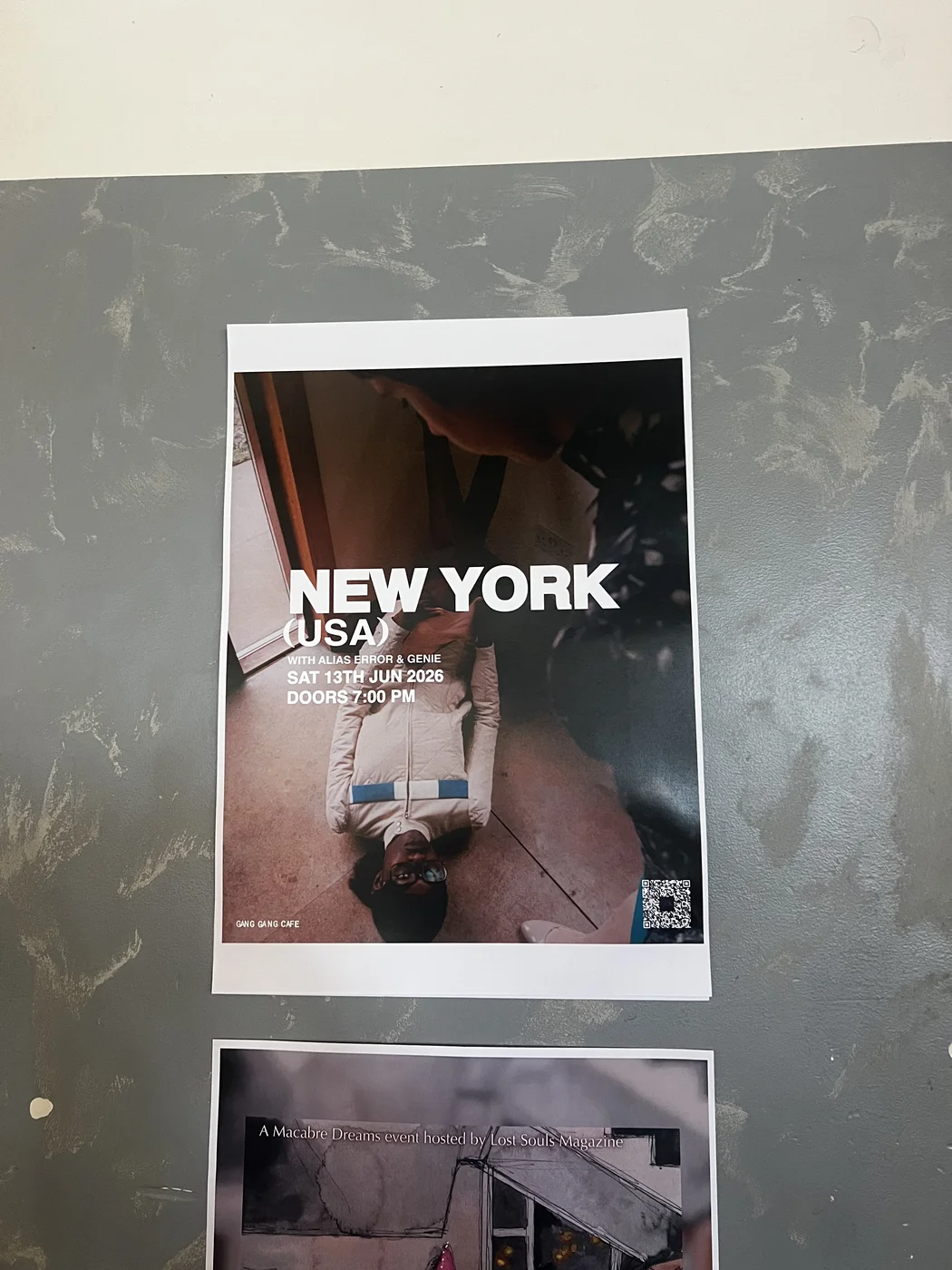 New York poster at Gang Gang Cafe