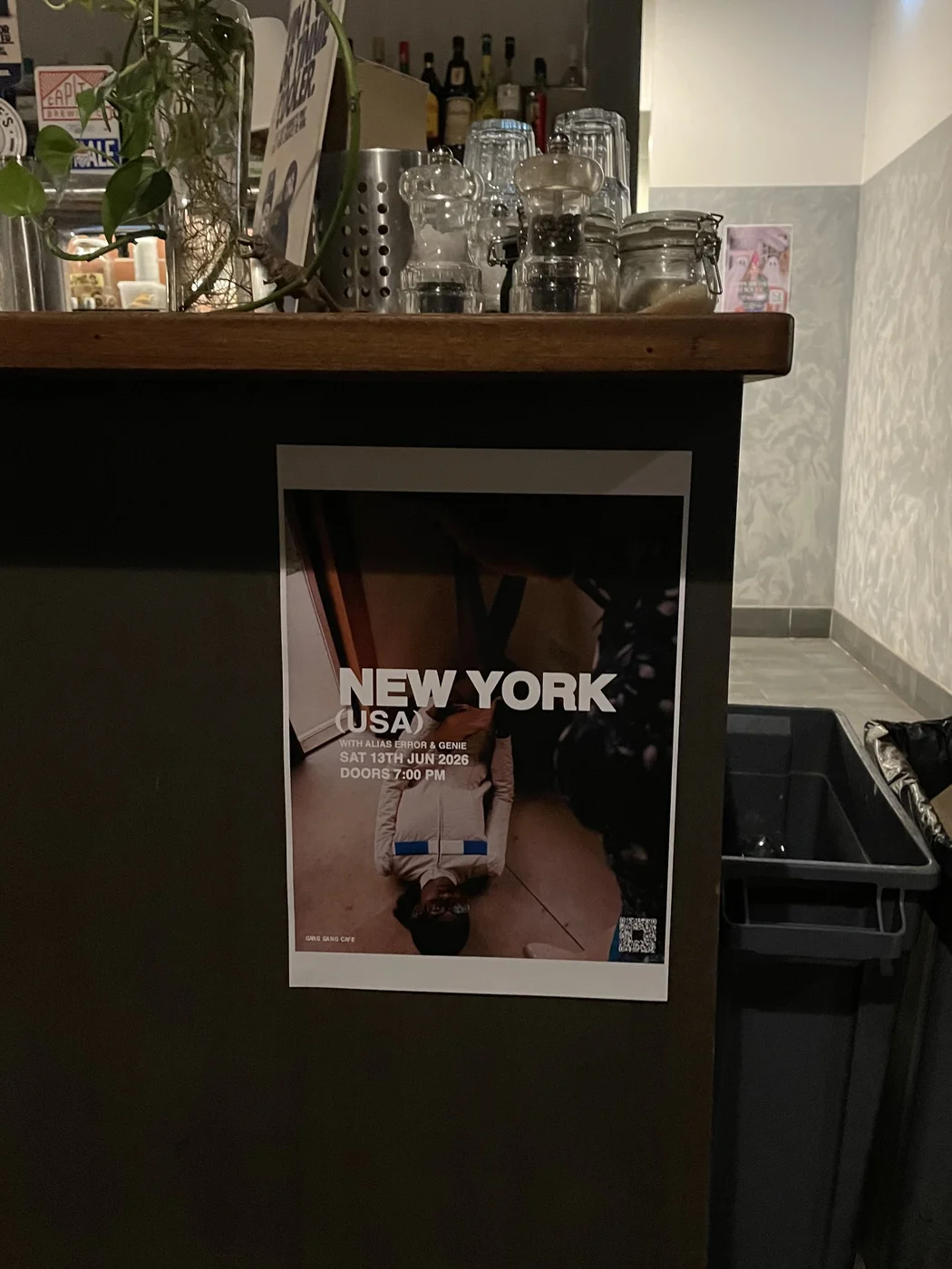 New York poster at Gang Gang Cafe
