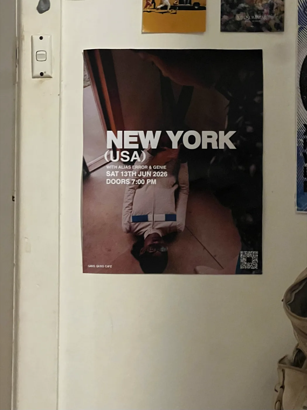 New York poster at Gang Gang Cafe