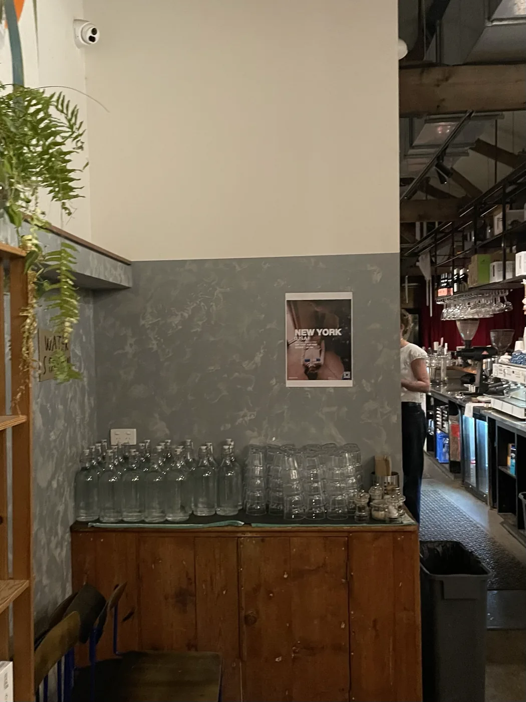 New York poster at Gang Gang Cafe