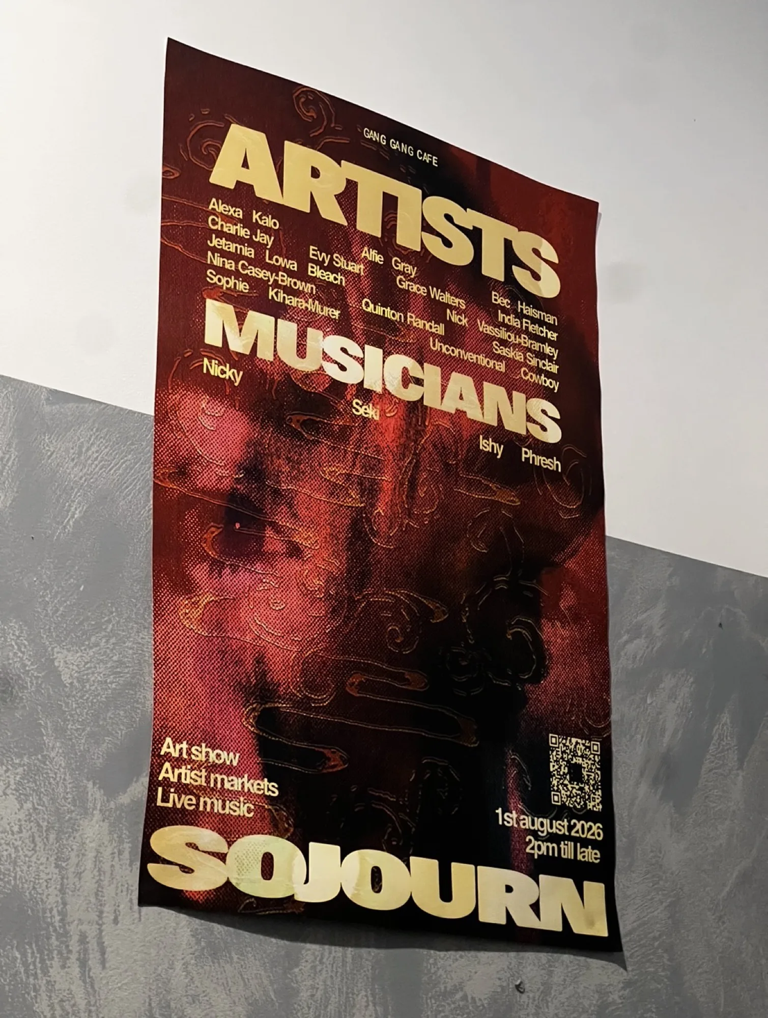Sojourn poster displayed at the event