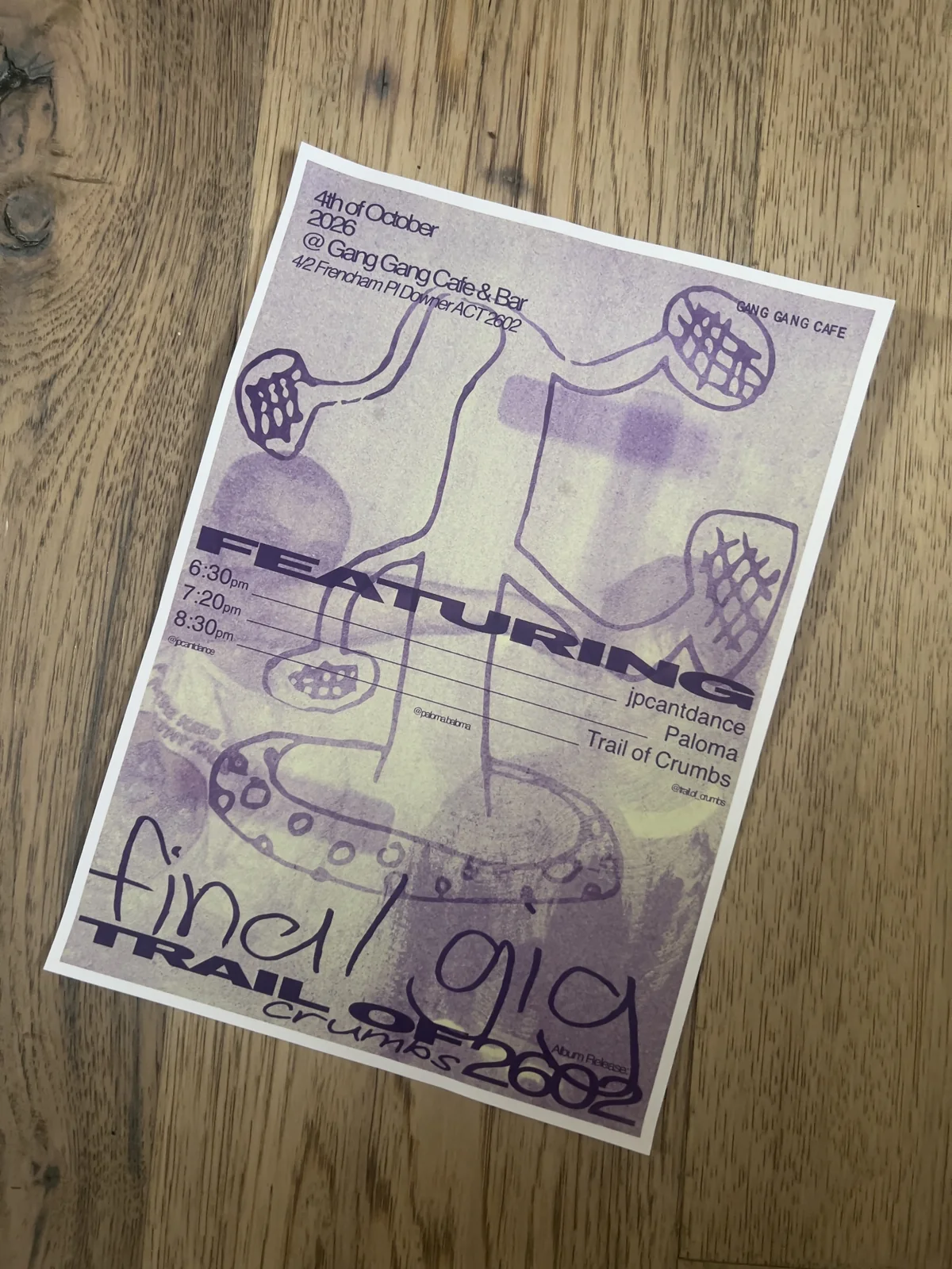 Trail of Crumbs poster on display