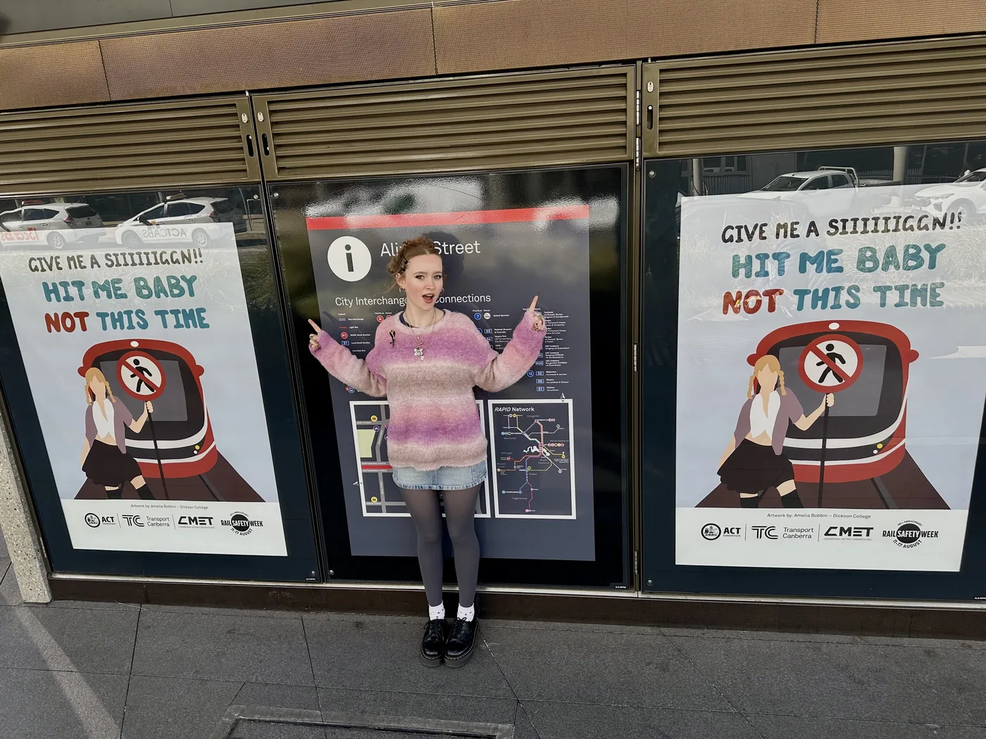 Celebrating at the poster display